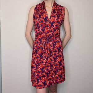 French Connection Red and Blue Floral Mini Dress